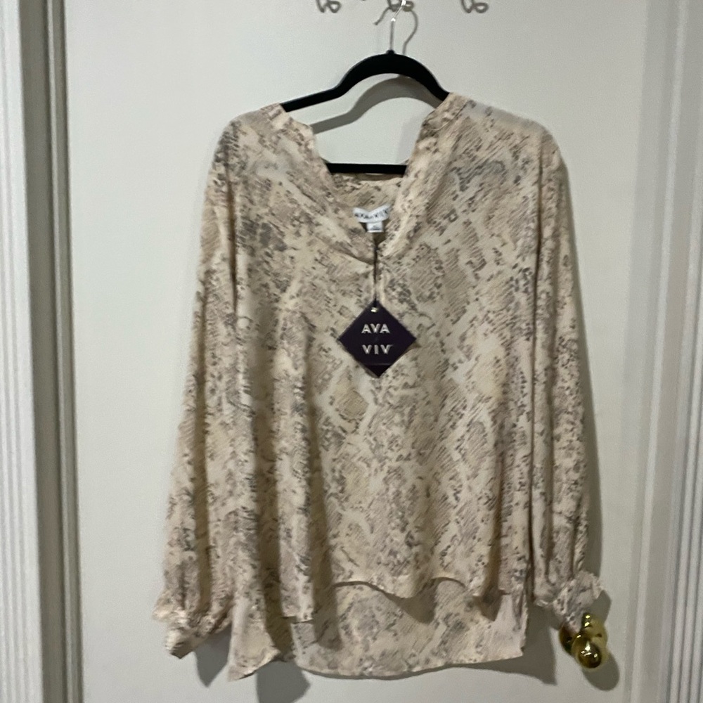 Ava & Viv blouse snakeskin pattern